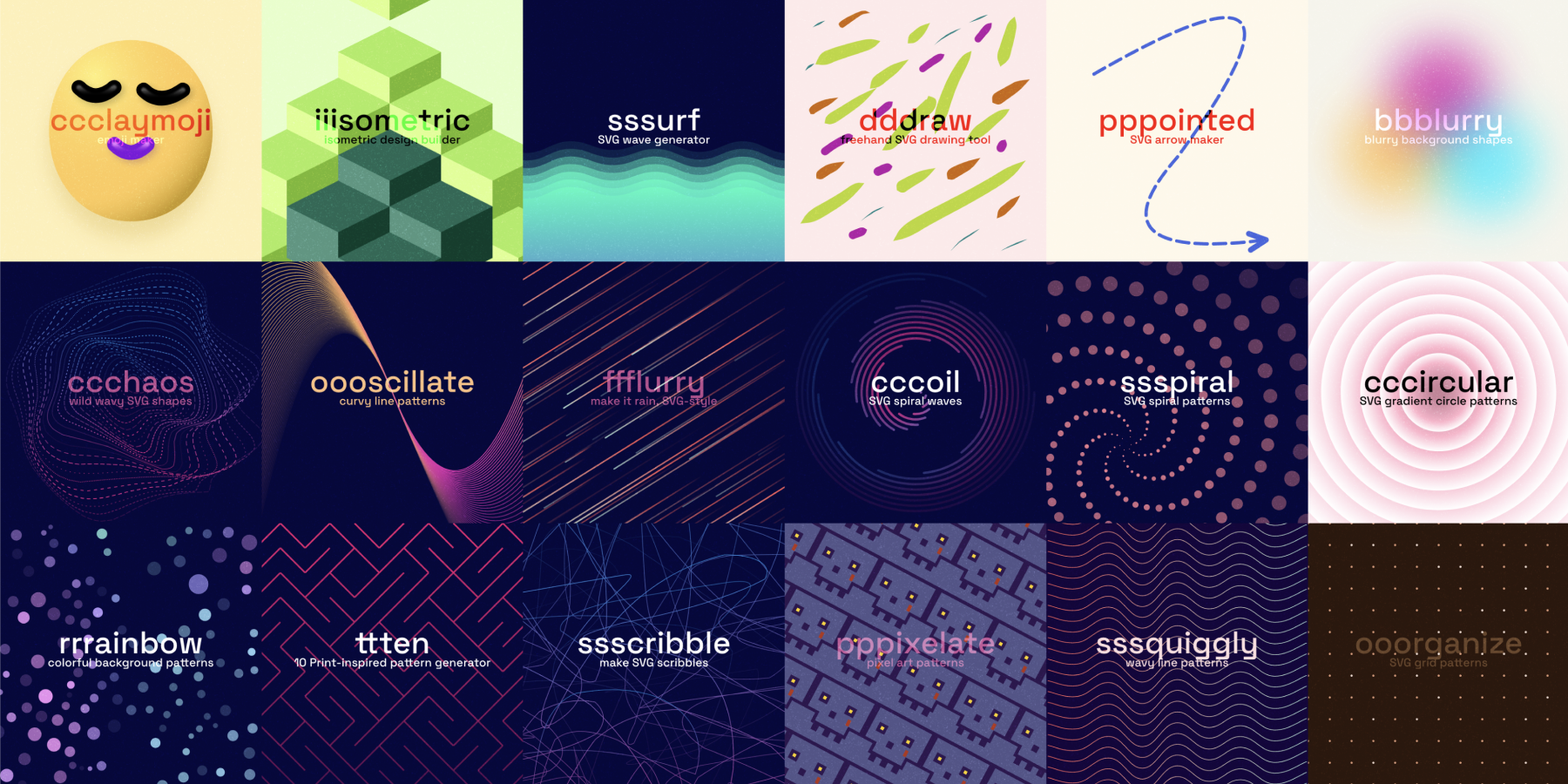 Free SVG generators, color tools & web design tools